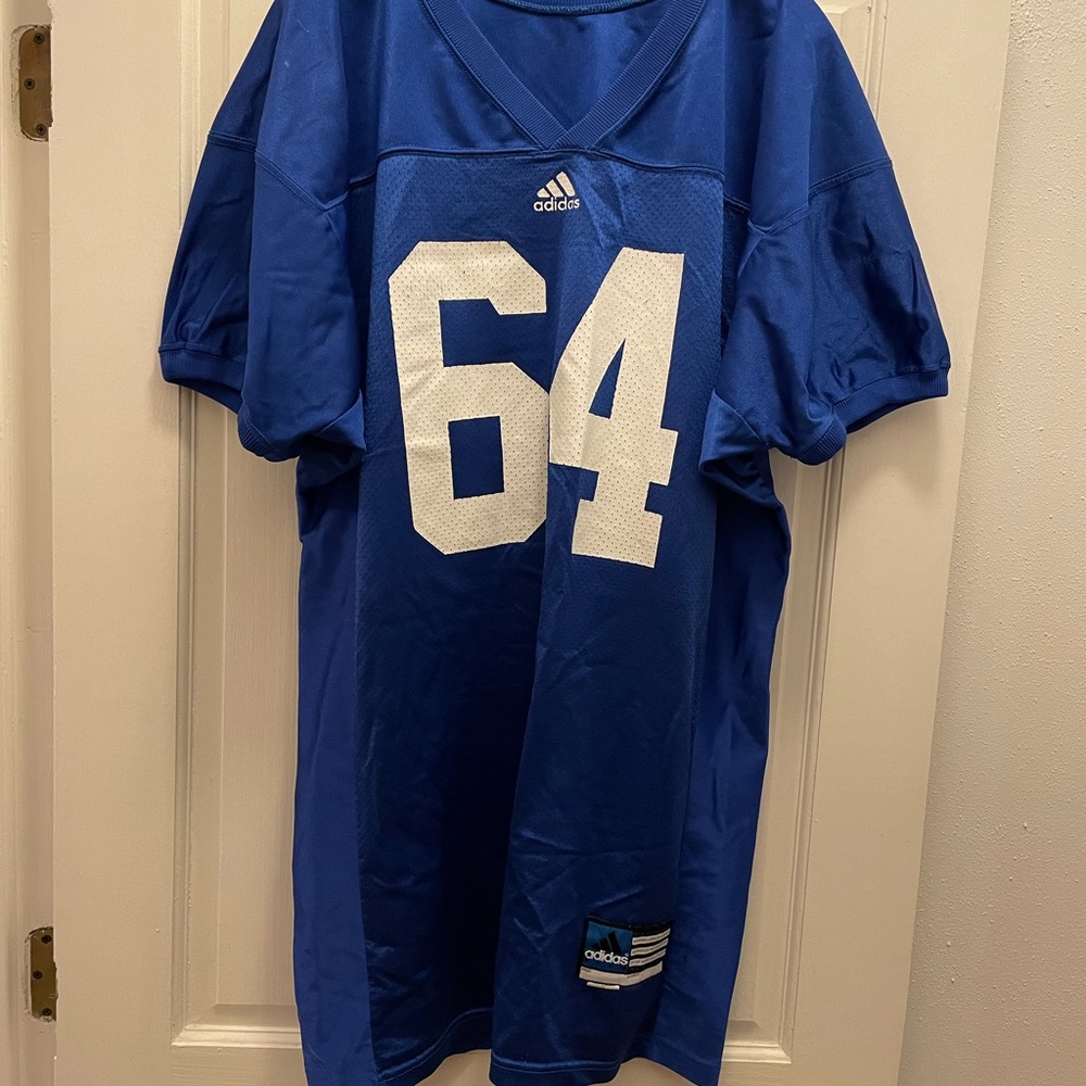 Vintage Adidas football jersey, size XL, blue, professional / college quality.